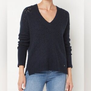 Ted Baker | Navy Wool Blend V Neck Sweater | Size 2 - US 6